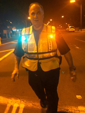 Rescue Leaders AWLSIL-6 AMBER & WHITE Body Beacon LED Equipped Black Leather Silver Belt Keeper First Responder Light Gen 2 - Quantity of 6