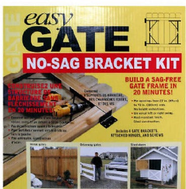 Homax 80099 Easy Gate Steel Construction No-Sag Bracket Kit for Doors Gates - Quantity of 6