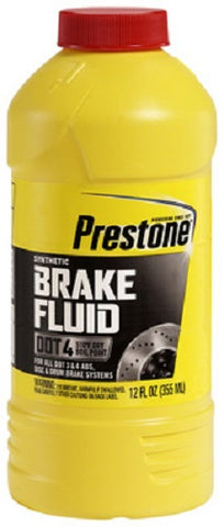 Prestone AS800Y 12 oz Bottle Of DOT 4 Synthetic Heavy Duty Brake Fluid - Quantity of 6