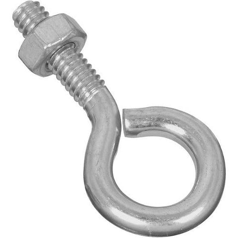 National Mfg N221-085 1/4" x 2" Eye Bolts, Zinc Plated - Quantity of 80