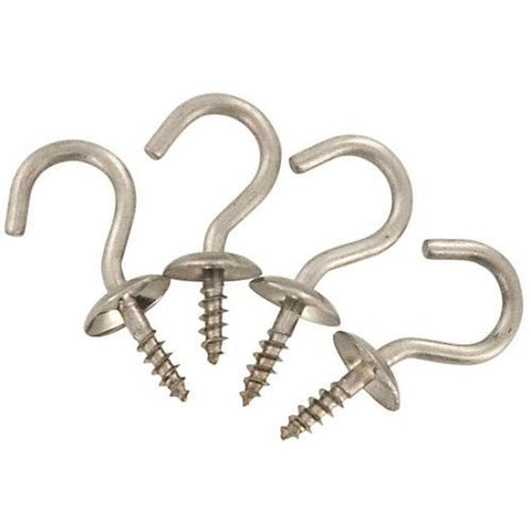 (25) National Mfg N348-433 4 packs 3/4" Stainless Steel Screw In Cup Hooks