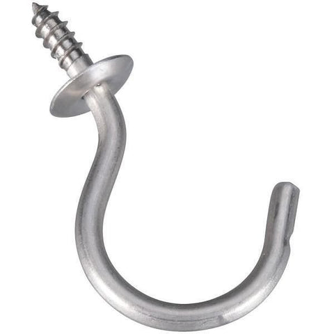 (5) National Mfg N348-433 4 packs 3/4" Stainless Steel Screw In Cup Hooks