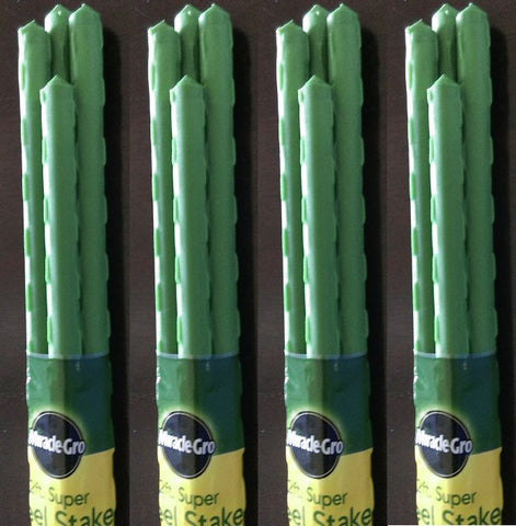 Miracle Gro SMG12198W 2 pack 4' / 48" Green Plastic Coated Metal Plant Stakes - Quantity of 60 (2) packs