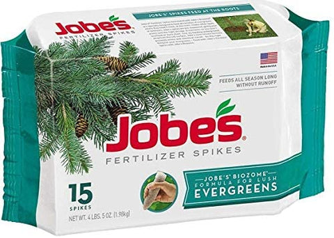 Jobe's 01611 15 Pack Evergreen Tree & Shrub Fertilizer Spikes - Quantity of 12