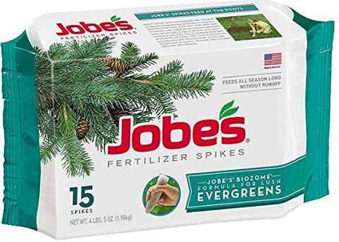 Jobe's 01611 15 Pack Evergreen Tree & Shrub Fertilizer Spikes - Quantity of 10