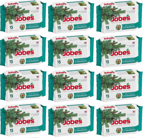 Jobe's 01611 15 Pack Evergreen Tree & Shrub Fertilizer Spikes - Quantity of 12