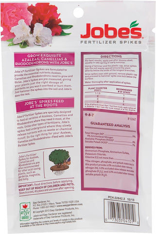 Jobe's 04101 10-Pack Azalea, Camellia, Rhododendron Fertilizer Spikes - Quantity of 2