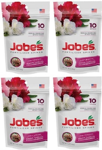 Jobe's 04101 10-Pack Azalea, Camellia, Rhododendron Fertilizer Spikes - Quantity of 4