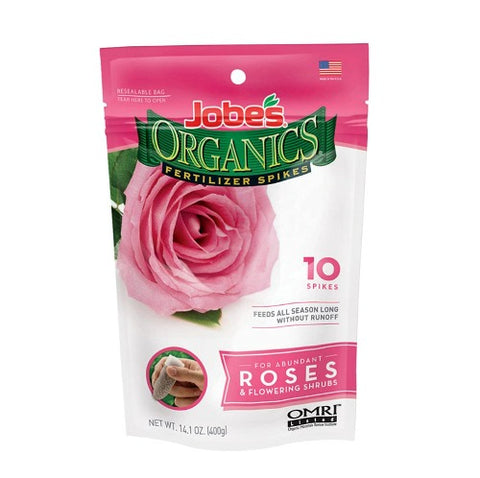 Easy Gardener 04128 Jobe's 10-Pack Of 3-5-3 Organic Rose & Flowering Shrub Fertilizer Spikes - Quantity of 1