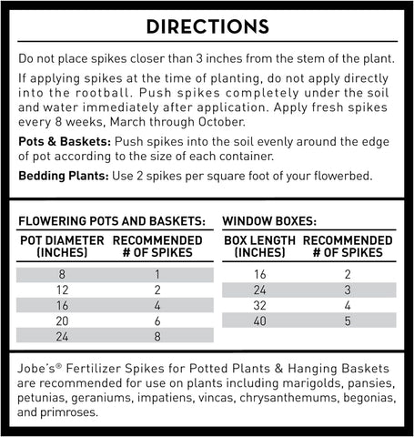 Jobe's 06105 18 Pack 8-9-12 Potted & Hanging Plant Fertilizer Spikes - Quantity of 12