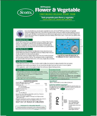Scotts 1009001 3 LB Bag Of 10-10-10 Flower & Vegetable Plant Food - Quantity of 2
