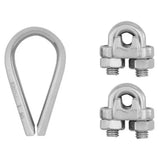 National Hardware N100-349 3/32 x 1/8" Inch Stainless Steel Cable Clamp Kit