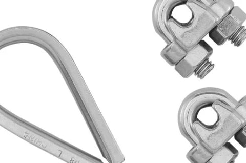 National Hardware N100-349 3/32 x 1/8" Inch Stainless Steel Cable Clamp Kit