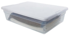 Sterilite 16558010 28-Quart White Lid With See Through Base Storage Box