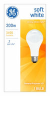 GE 11585 200 Watt Soft White Light Bulb A21 Incandescent Lamps
