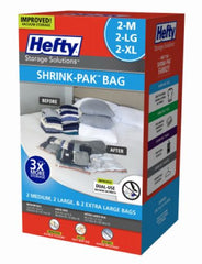 Hefty HFT-7052463 Variety Pack of Shrink-Pak Clothes Storage Bags