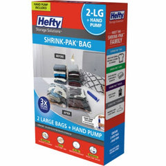 Hefty HFT-7090463 2-Pack of Large Shrink-Pak Vacuum Storage Bags & Hand Pump