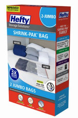 Hefty HFTPDQ-7048463 2-Pack of Jumbo Shrink-Pak Clothes Storage Bags