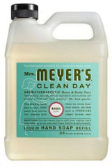 Mrs. Meyer's 14163 33 oz Bottle of Basil Scent Liquid Hand Soap Refill Bottle