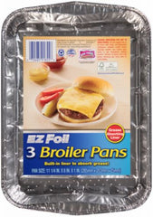 EZ Foil Hefty 91855 3-Count Pack of 11-1/4" x 8" x 1" Disposable Broiler Pans