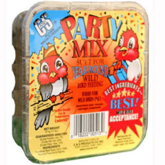 C & S 100214311 11 oz Party Mix Suet Cake Wild Bird Food