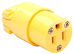 Legrand 4887YCC10 Commercial Grade 15A Yellow Female Electrical Plug End