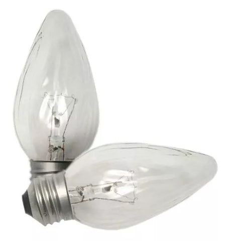 GE 75337 2-Count Pack of 25 Watt Crystal Clear Faceted Flame Shape Candelabra Light Bulbs