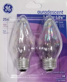 GE 75340 2-Count Pack of Flame Shape 25 Watt Auradescent Light Bulbs
