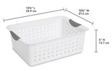 Sterilite 16268006 Large, White, Ultra Storage / Organization Baskets - Quantity of 12