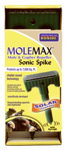 Bonide Molemax 61121 Solar Powered Solar Mole & Gopher Repellent Spike - Quantity of 3