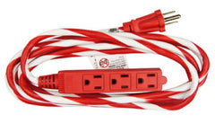 Master Electrician KAB2/KAB2F3 10' 16/3 Red & White Candy Cane Extension Cord