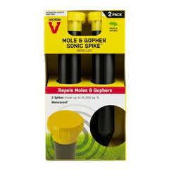 Victor M9012 2-Pack 12" Mole & Gopher Repellent Sonic Lawn Spikes