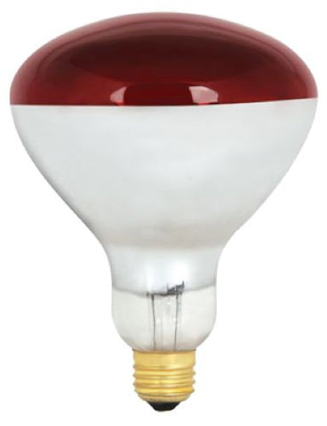 Satco S4998 250 Watt R40 Dimmable Red Heat Lamp Bulbs