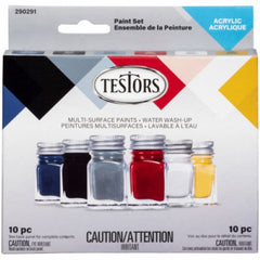 Testors 290291 6-Count Primary Color Acrylic Paint Set Kit