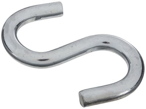 National N347-849 3.5 x 3/8 Bulk Heavy Duty Zinc Plated Open S Hooks - Quantity of 20