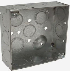 Raco 8189 Steel 4" x 4" x 1-1/2" 2-Gang Welded Corners Square Electrical Box