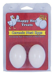 Happy Hen 17056 2-Count Pack of White Ceramic Poultry / Chicken Nesting Nest Eggs