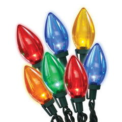 Holiday Wonderland 2933-88A Holiday LED 25-Light C9 Multi-Color Transparent Bulb Set