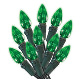 Holiday Wonderland 47714-88A Holiday LED 70-Light C3 Green Faceted Bulb String Light Set