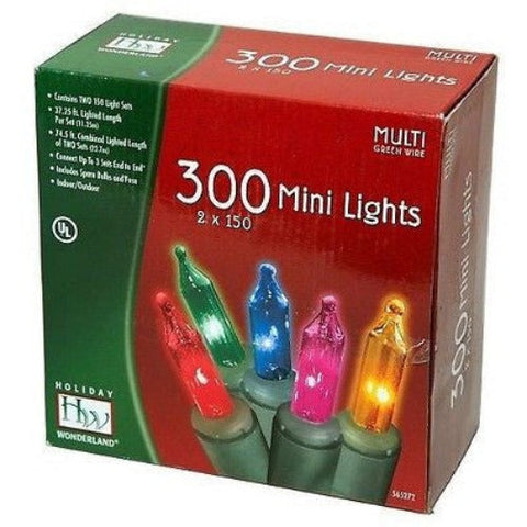 Holiday Wonderland 48151-88A 300-Count Multi-Color Christmas Light Set - Quantity of 2