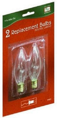 Holiday Wonderland T-15-88 2-Pack of Clear C7 Electric Brass Window Candle Replacement Bulbs