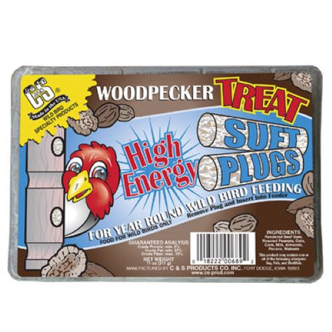 C & S 12689 12 oz Woodpecker Wild Bird Food Treat Suet Plug