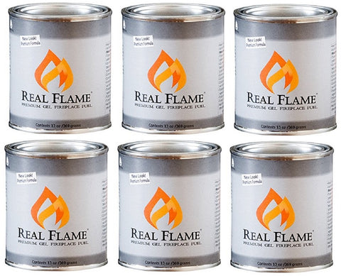 Real Flame 2112 13 oz Real Flame Premium Gel Fireplace Fuel  - Quantity of 6