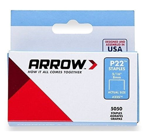 Arrow 225 (5050) Pack Of 5/16" 8mm Staples For P22 Plier Stapler Gun - Quantity of 10