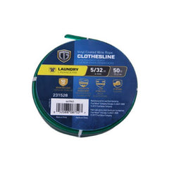 Tru-Guard 641941 5/32" x 50' ft Roll of Green PVC Coated Clothesline Wire