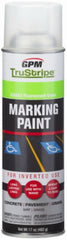 GPM TruStripe INVMRK-13 17 oz Can of Fluorescent Glow Green Inverted Marking Paint - Quantity of 12
