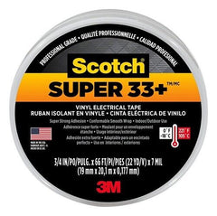 Scotch 6132-BA 3/4" x 66' Roll of Super 33+ Professional Black Electrical Tape