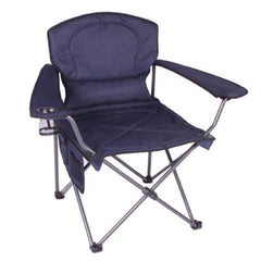 Four Seasons Courtyard HC-XLB303PDB Oversized 300 LB Capacity Blue Folding Padded Patio Arm Sports Chair