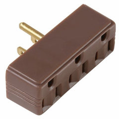 P & S 697CC20 15A 125V Brown Plug In 3-Way Electrical Outlet Adapter