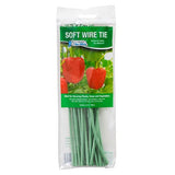 Midwest T003GT 20-Count Pack of 8" Inch Soft Rubber Coated Green Pre-Cut Plant Garden Twist Ties - Quantity of 3
